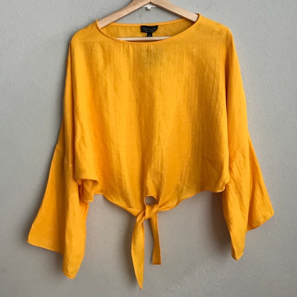 topshop yellow crop top